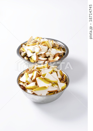 Bowls of sliced mushrooms Bowls of sliced mushrooms 18714745