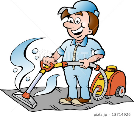 Vector illustration of a Happy Carpet Cleaner 18714926