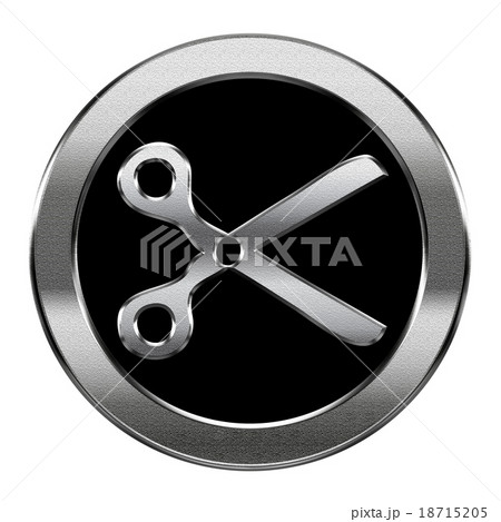 scissors icon silver, isolated on white scissors icon silver, isolated on white 18715205