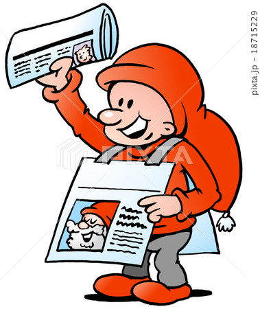 Happy Christmas Elf  with News Paper 18715229