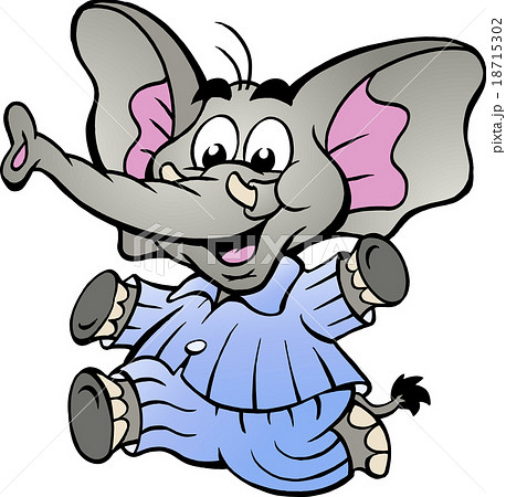 Happy Baby Boy Elephant in Pajamas 18715302