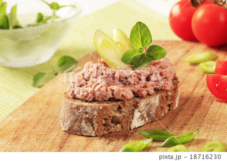 Bread and pate 18716230