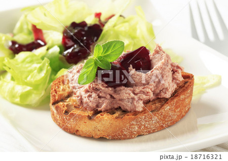 Toasted bread and pate 18716321