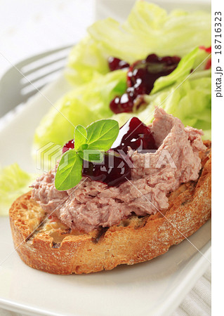 Toasted bread and pate 18716323