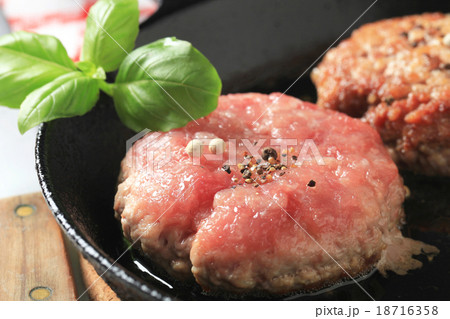 Pan frying patties 18716358