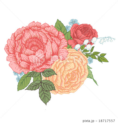 Hand-drawn floral bouquet Hand-drawn floral bouquet 18717557