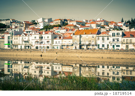 View of city Alcacer do Sal near the river Sado 18719514