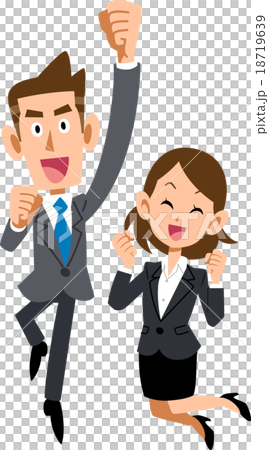 跳躍和喜歡的商人和女商人 18719639