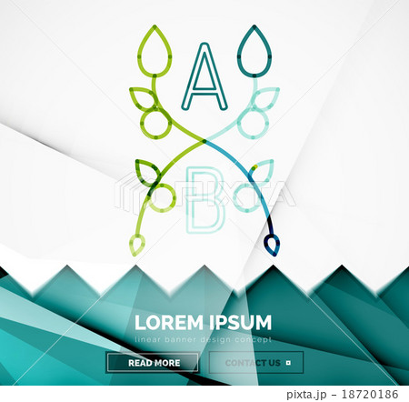 Abstract geometric linear hipster floral icon 18720186