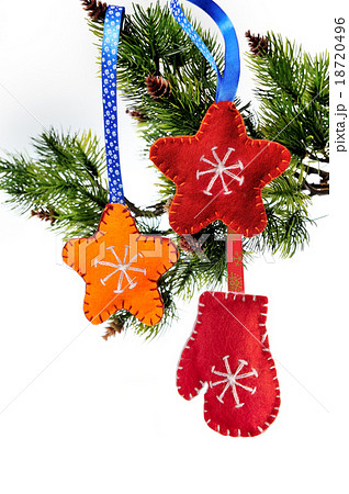 Christmas toys of felt stars handmade from felt 18720496