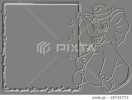 Metal relief elephant with message box Metal relief elephant with message box 18720753