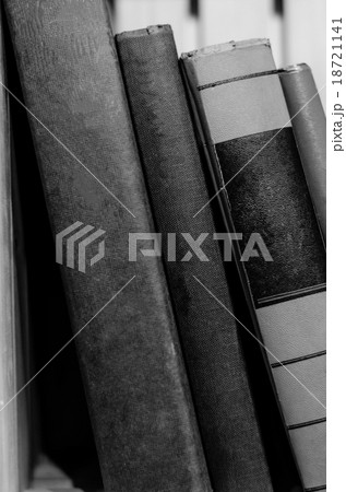 Stack of Used Old Books in the School Library Stack of Used Old Books in the School Library 18721141
