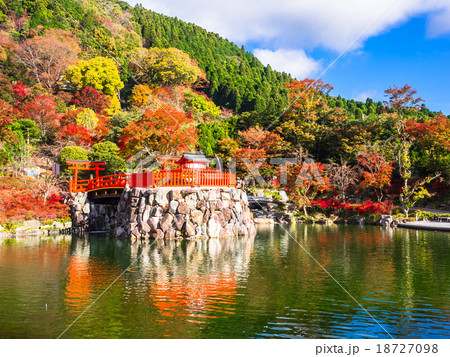 勝尾寺の弁財天と紅葉 18727098