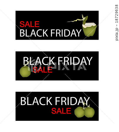 Coconut Fruits on Black Friday Sale Banner 18729638
