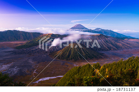 Bromo volcano is Active valcano in sunset time 18731137