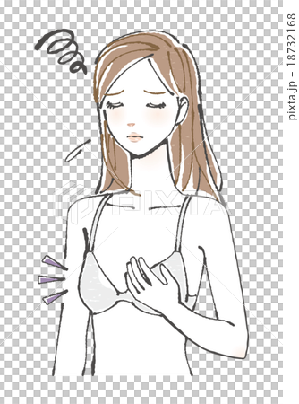 バストにコンプレックスのある女性イラスト 18732168
