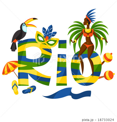 Rio design with objects on white background 18733024