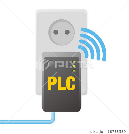 PLC(電力線通信)イメージイラスト PLC(電力線通信)イメージイラスト 18733589