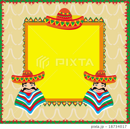 Mexican frame with man in sombrero Mexican frame with man in sombrero 18734017