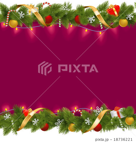 Vector Christmas Border with Garland 18736221