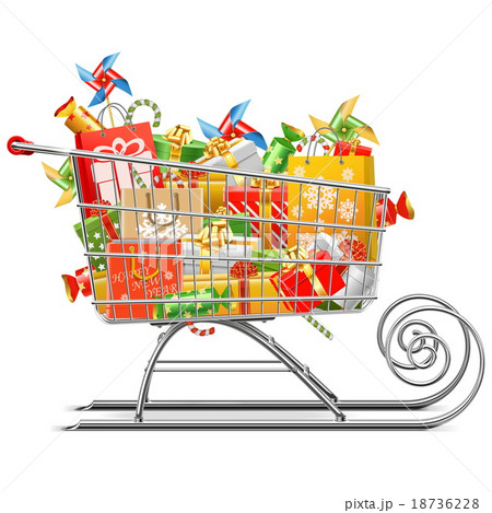 Vector Supermarket Sleigh with Gifts 18736228
