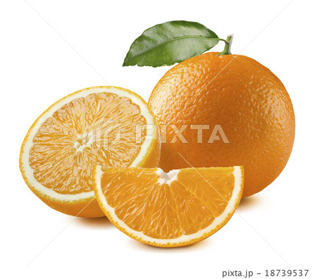 Orange leaf half quarter piece isolated Orange leaf half quarter piece isolated 18739537