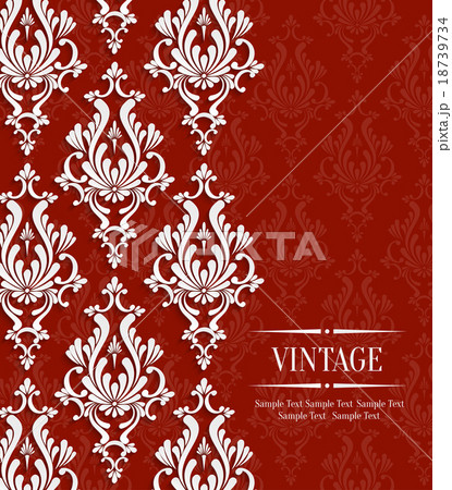 Vector Red Vintage Invitation Card 18739734