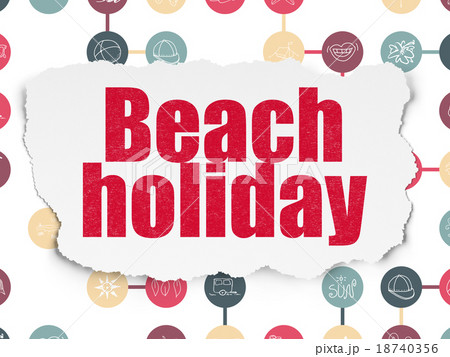 Tourism concept: Beach Holiday on Torn Paper Tourism concept: Beach Holiday on Torn Paper 18740356
