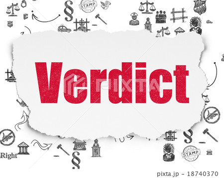 Law concept: Verdict on Torn Paper background Law concept: Verdict on Torn Paper background 18740370