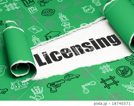 Law concept: black text Licensing under the piece Law concept: black text Licensing under the piece 18740371