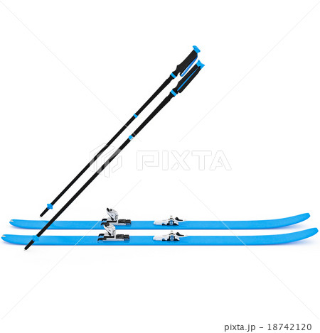 Sports skiing blue, ski poles 18742120