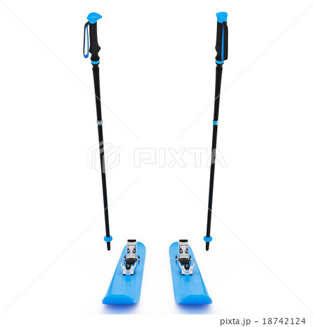 Skiing sports blue, ski poles, front view Skiing sports blue, ski poles, front view 18742124