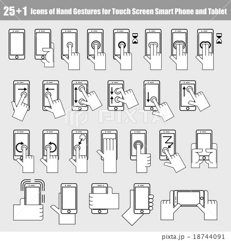 25+1 Icons of hand gestures for smart phone 25+1 Icons of hand gestures for smart phone 18744091
