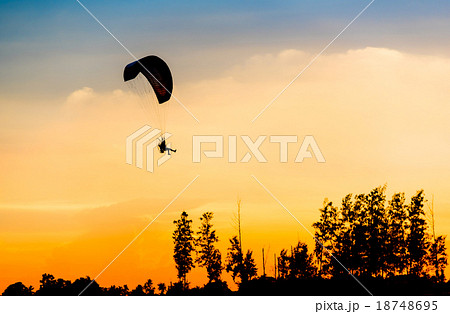 Paramotor Flying Silhouette 18748695