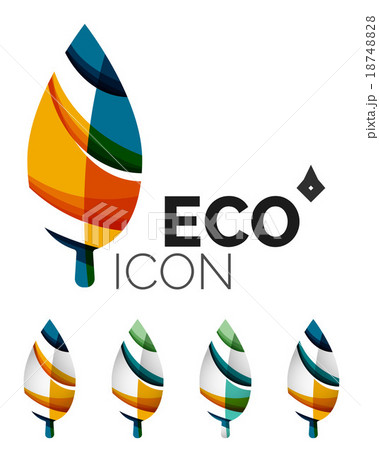 Set of abstract eco leaf icons, business logotype Set of abstract eco leaf icons, business logotype 18748828