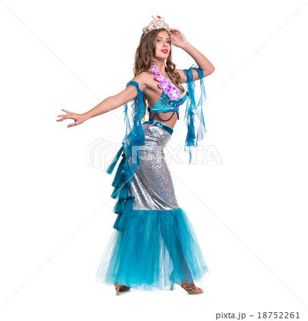 Carnival dancer girl dressed as a mermaid posing 18752261