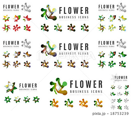 Set of company logotype branding designs, flower 18753239