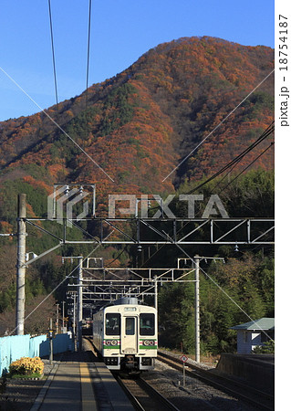 上牧駅を出発する上越線107系電車 上牧駅を出発する上越線107系電車 18754187