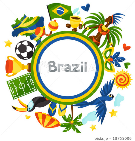 Brazil background with stylized objects and Brazil background with stylized objects and 18755006