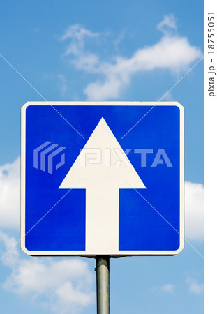 One-Way traffic road sign. One-Way traffic road sign. 18755051