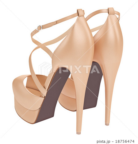 Beige leather sandals with heels Beige leather sandals with heels 18756474