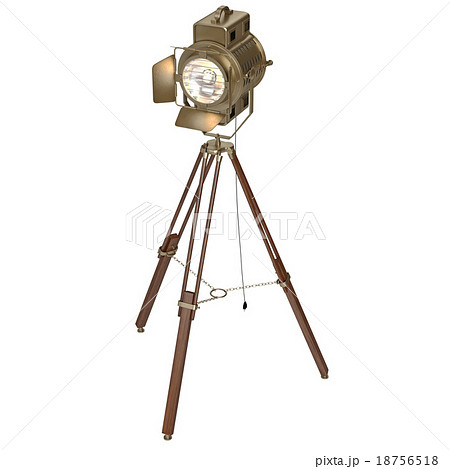 Studio spotlight with wooden tripod 18756518