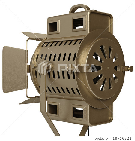 Studio spotlight with wooden tripod, close view 18756521