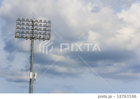 Spotlight pole blue sky cloud 18763586