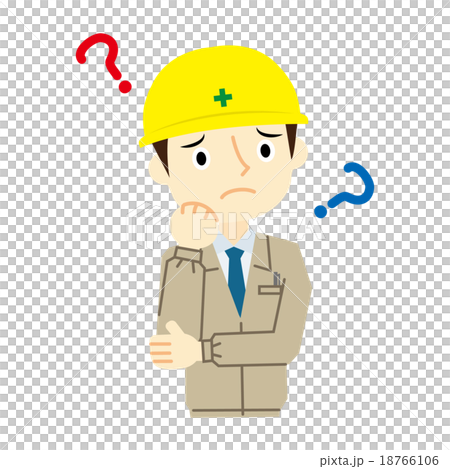 男性作業員　表情 18766106