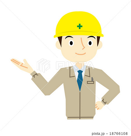男性作業員　表情 18766108