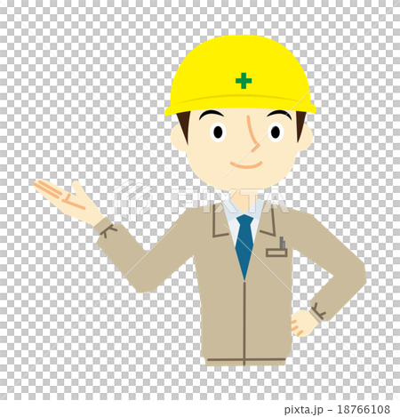 男性作業員　表情 18766108