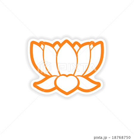 paper sticker Indian lotus on white background paper sticker Indian lotus on white background 18768750