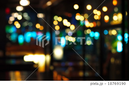 blur blue light in pub at night 18769190