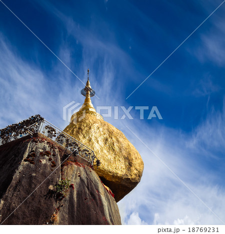 Golden Rock, sacred Buddhist place, Myanmar 18769231